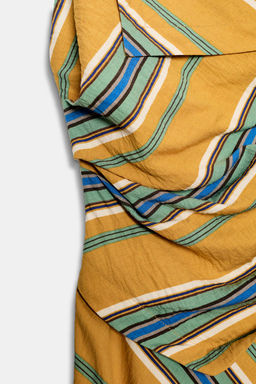 VESTIDO MIDI RAYAS ASIM?TRICO / Multicolor - Zara фото 14