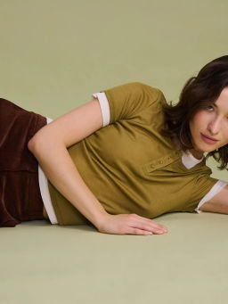 Приталенная футболка с двумя слоями / Zarina  фото 4