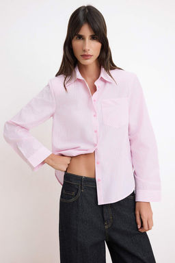 Pembe Cizgili Vatka Detayl? Gomlek TWOSS26GO00125