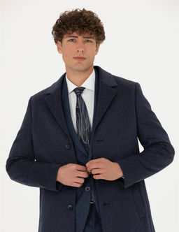_ndigo Y_n Kar___ml_ Ekstra Slim Fit Ka_e Kaban - Pierre cardin фото 3