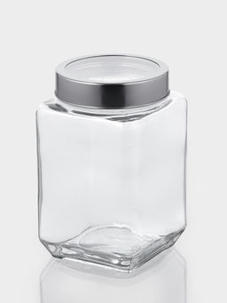 Банка для сыпучих Доляна «Призма», 750 мл, 9×14.5 см, с металлической крышкой, стекло, прозрачная