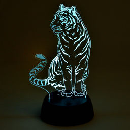ULI-M507 RGB/3AA TIGER/BLACK Светильник декоративный с эффектом 3D Тигр, на батарейках 3AA (не в/к). 1 светодиод. RGB свет. TM Uniel