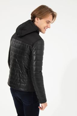 U. S. Polo Assn / Мужская черная кожаная куртка-пальто - U.s. polo assn фото 5