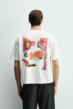 CAMISETA BOXY FIT BORDADOS COMBINADOS / Blanco - Zara фото 3
