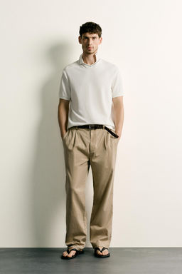 POLO REGULAR FIT CONTRASTE / Blanco roto