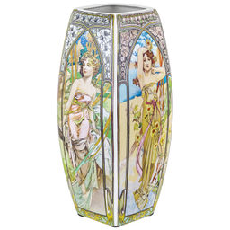 Ваза 3 л 12,5*12,5*30 см "Времена суток" квадрат, NEW BONE CHINA