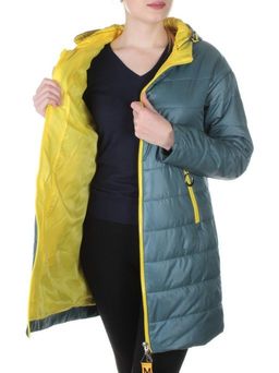 B19102 GRAY/GREEN Пальто демисезонное женское Aikesdfrs - Fashion фото 8