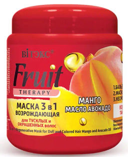 Витэкс Fruit Therapy Маска возрождающая 3в1 д/тускл.и окраш.вол.Манго и мас.Авокадо (450мл).18