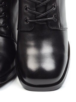 04-E29W-15A BLACK Ботильоны зимние женские (натуральная кожа, натуральный мех)