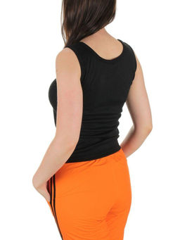 2388 ORANGE/BLACK Костюм спортивный тройка женский (100% полиэстер )