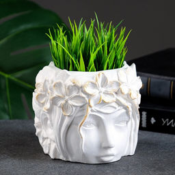 Декоративное кашпо для цветов Вера, 300 мл, 11?11?10 см, гипс, белое - Хорошие сувениры фото 4