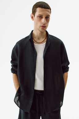 Camisa de lino Relaxed Fit - H&m фото 4
