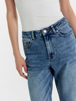 Брюки женские джинсовые mom fit синие синий 2024-DTW404-1 - Mark formelle фото 4