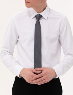 Beyaz Slim Fit Uzun Kollu Basic G_mlek