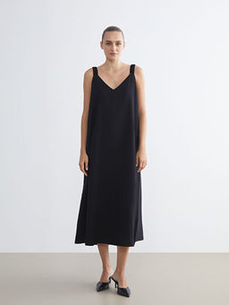 V Yaka Ask?l? A Kesim Elbise