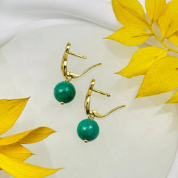 Серьги с камнем Малахит