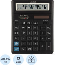 Калькулятор настольный Attache SDC-888TII 12-разрядный черный 201х156х34мм