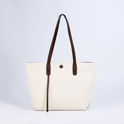 Сумка-шопер на молнии, цвет белый