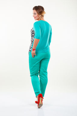 Блузка 465 зебра-бирюзовый - Novita фото 3