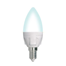 LED-C37 7W/4000K/E14/FR/DIM PLP01WH Лампа светодиодная, диммируемая. Форма свеча, матовая. Серия Яркая. Белый свет (4000K). Картон. ТМ Uniel.