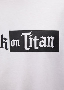 Attack On Titan Bask?l? Beyaz Tisort - Mavi фото 6