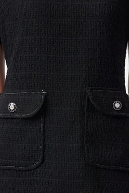 TRENDYOLMILLA Siyah A Kesim Cep Detayl? Mini Dokuma Elbise TWOAW25EL00169  фото 3