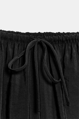PANTAL?N PALAZZO FLUIDO CORD?N / Negro - Zara фото 8