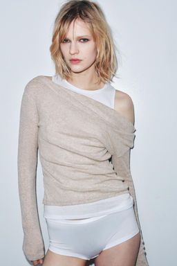 ASYMMETRIC LAYERED-EFFECT T-SHIRT - Zara фото 8