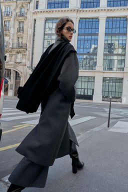 SOFT HIGH-NECK COAT WITH BELT - Zara фото 3