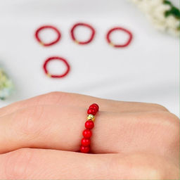 Кольцо на резинке из Коралла 15 р.