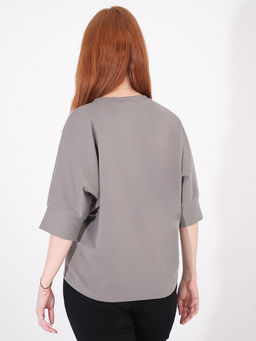 Блузка с вышивкой и пайетками - Almond фото 3