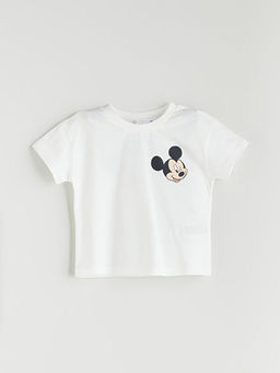 Mickey Mouse Bask?l? Erkek Bebek Pijama ?st
