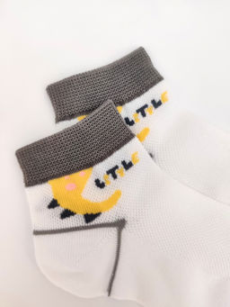 Детские носки 3-5 лет 15-18 см Серые, Сеточка Хвостик Дино - Krumpy фото 2