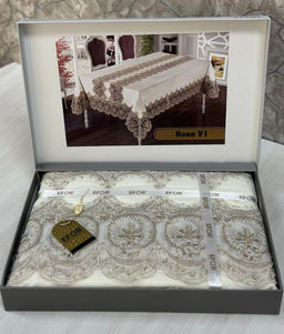 Скатерть EFOR NONA V1 GARDENYA 160*220 прямоугольная крем KREM
