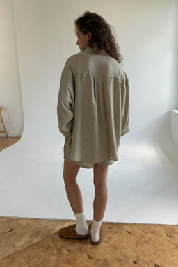 Рубашка СВОБОДА026/20/Оливковый, белый - M&G all natural фото 9