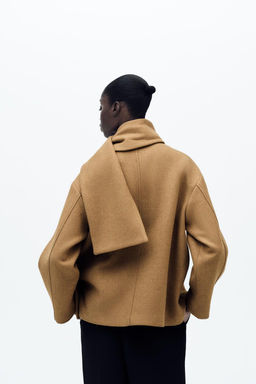 WOOL COAT WITH SCARF - Zara фото 22