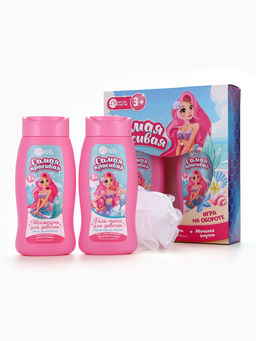 Набор детский Самая красивая, гель-пена 250 мл, шампунь 250 мл, мочалка 25 г, Чистое счастье  фото 2