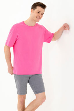 U. S. Polo Assn Мужская розовая футболка оверсайз с круглым вырезом