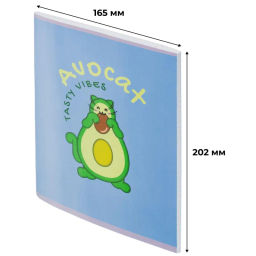 Тетрадь общая А5 48л Avocat син. ,клет,скреп, ВД-лак