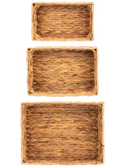 Набор 3 плетеных корзин 27*17*12,5 см, 31*21*14,5 см, 36*27*16,5 см, водный гиацинт