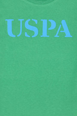 Детская зеленая базовая футболка с круглым вырезом - U.s. polo assn фото 9
