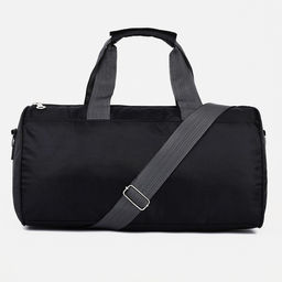 Сумка спортивная на молнии, с длинным ремнём, маленький размер, чёрная