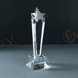 Фигурка стекло Стела наградная. Звезда - Не останавливайся, 6.5?6.5?23 см