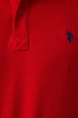 Мужская красная базовая футболка с воротником-поло Неожиданная скидка в корзине - U.s. polo assn фото 10