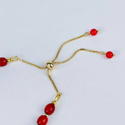 Браслет регулируемый на увеличение из Коралла от 16 см