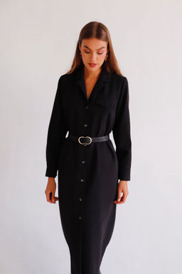 Martichelli Платье-рубашка с английским воротником чёрное  фото 2