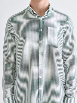 Regular Fit Uzun Kollu ?izgili Erkek G?mlek