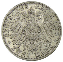 2 марки 1899 года D Германия (Бавария)