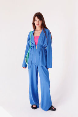 9513 Костюм из кимоно и брюк-палаццо в цвете электрик - Martichelli фото 10