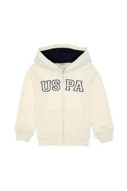 Erkek _ocuk Krem Fermuarl_ Kap__onlu Sweatshirt - U.s. polo assn фото 2